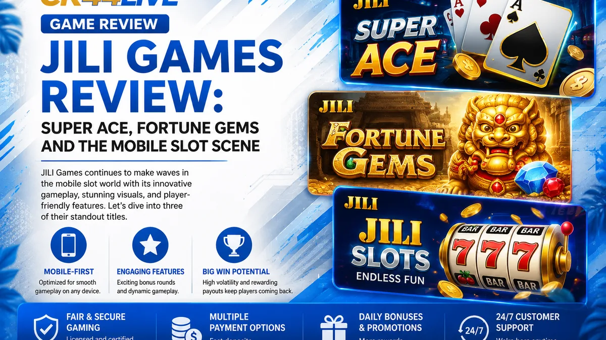 JILI games Super Ace and Fortune Gems shown on a mobile screen